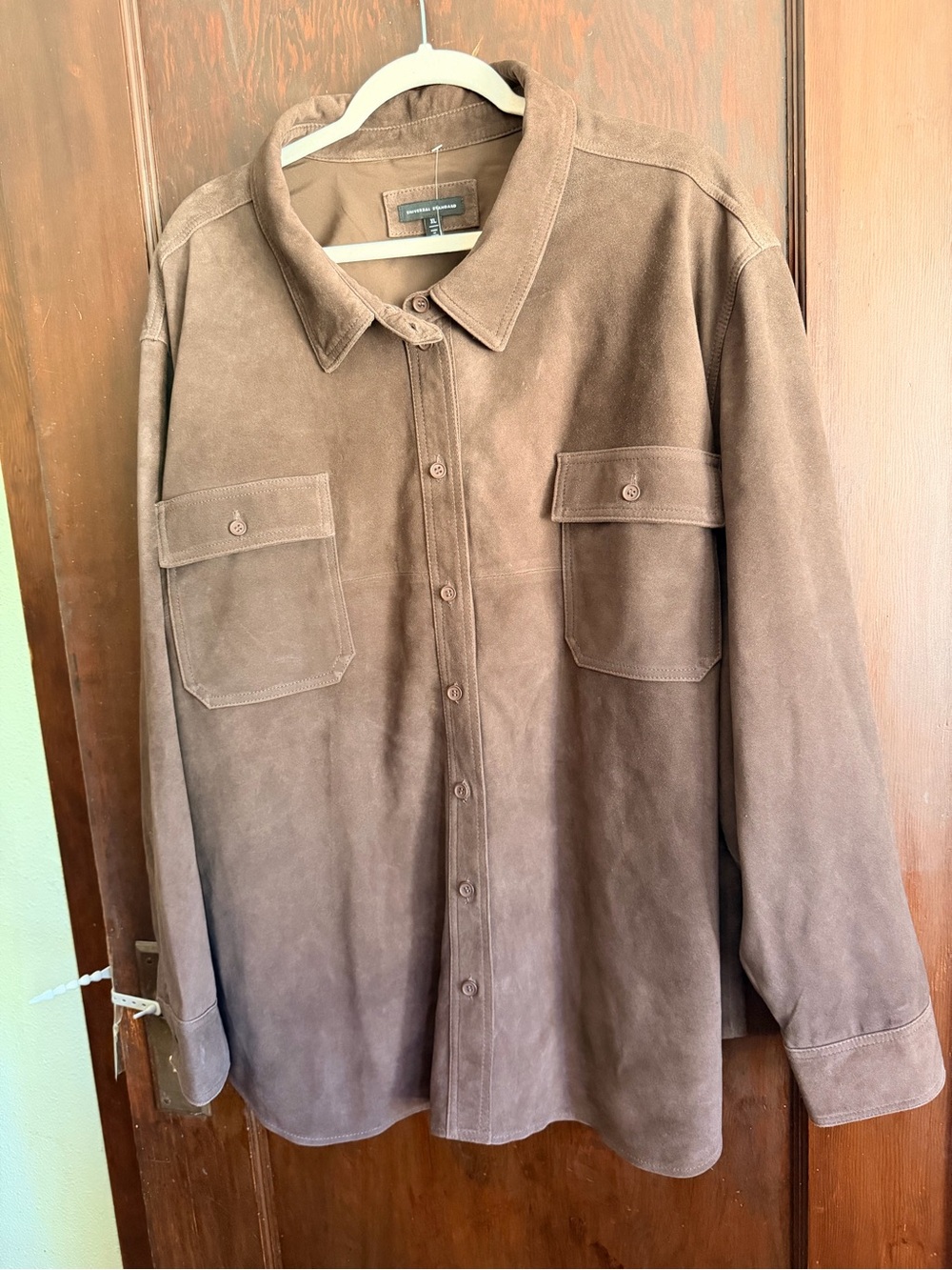 XL 26/28 Brown Universal Standard Suede Greenwich Jacket Shacket
